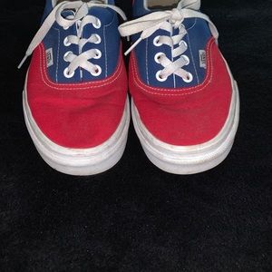 red and blue vans